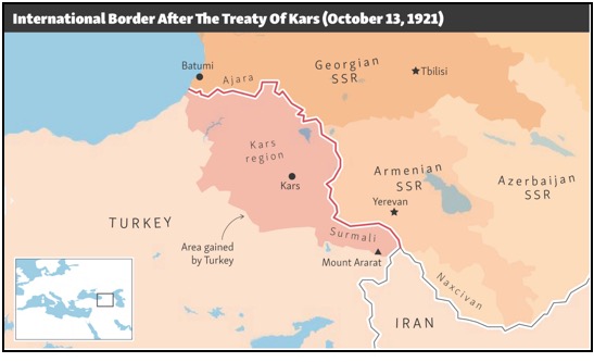 Screenshot from RFE/RL article More Turkey: The Soviet Border Before and After The Treaty of Kars.